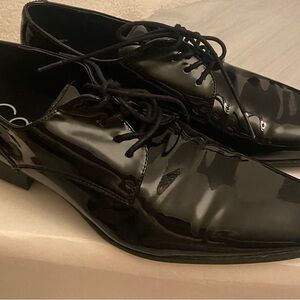 Calvin Klein Men's Glossy Black Oxfords